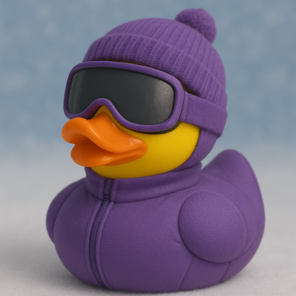 Purple Snow Bunny Duck Magnet