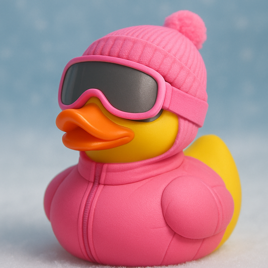 Pink Snow Bunny Duck Magnet