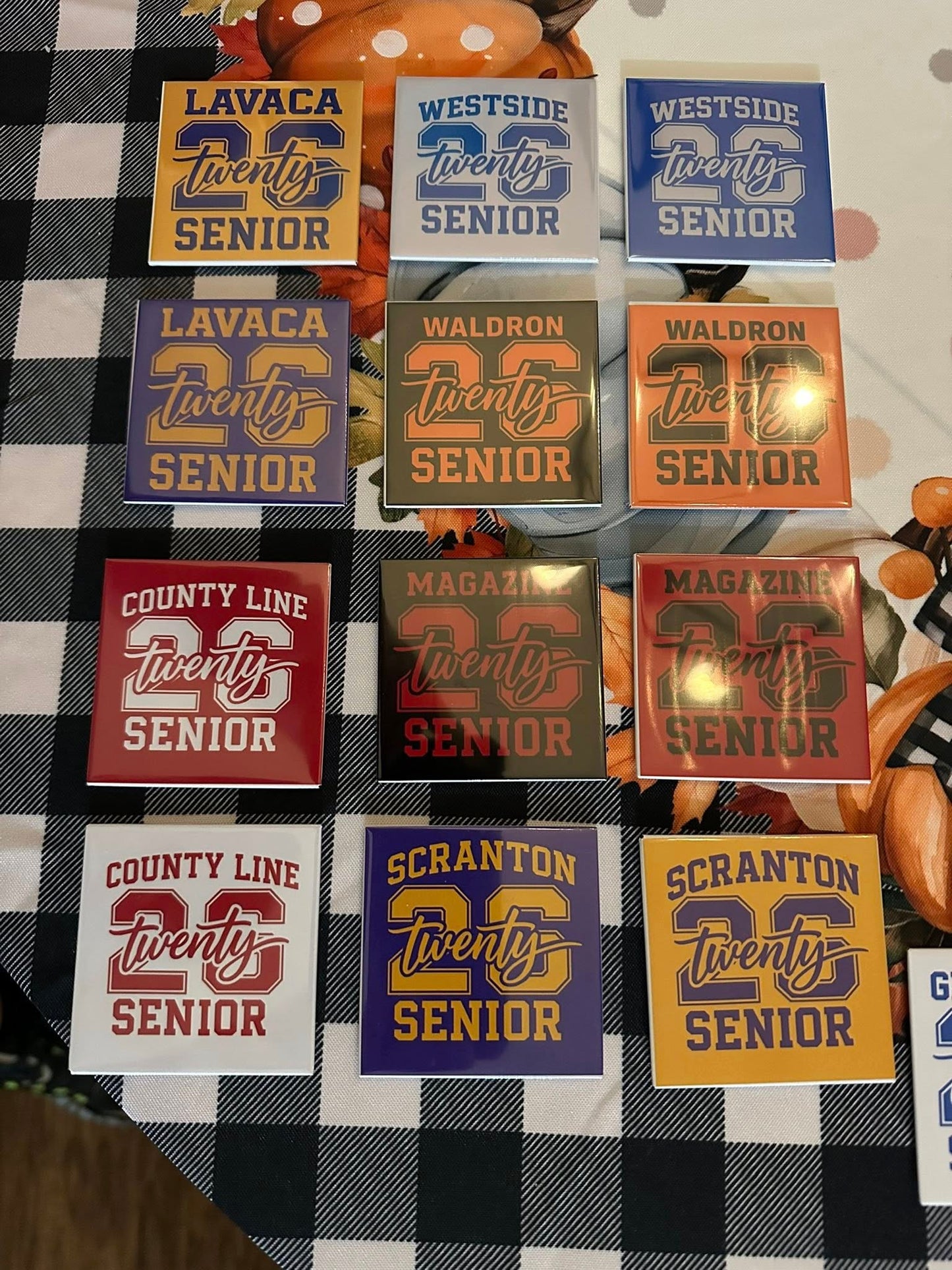 Senior 26' School Spirit Square Magnet