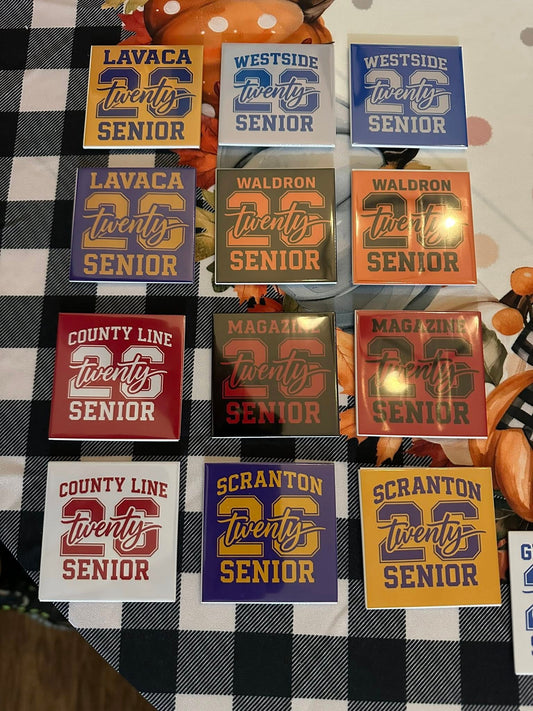 Senior 26' School Spirit Square Magnet